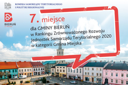 Bieruń na 7. miejscu w Rankingu Zrównoważonego Rozwoju Jednostek Samorządu Terytorialnego. 